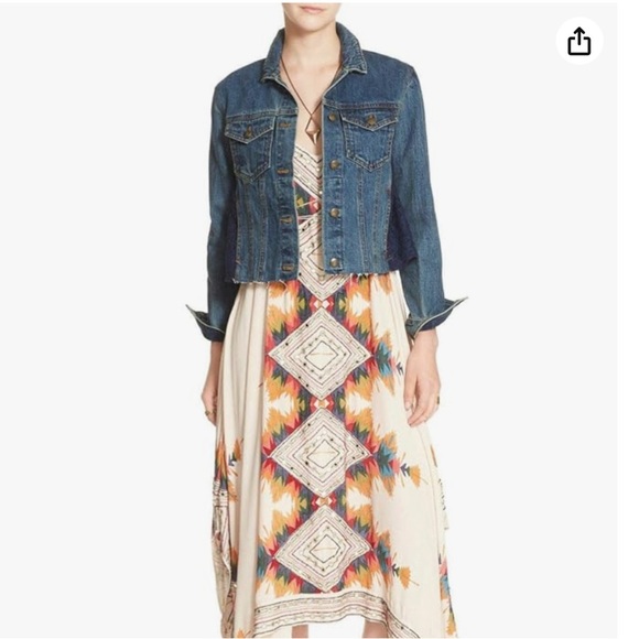 Free People Cropped Denim Jacket XS - Picture 2 of 12